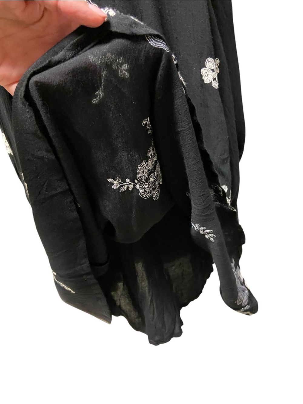 Altar'd State Black Embroidered Boho Swing Mini Dress Keyhole Back Size S Lined - Picture 9 of 12